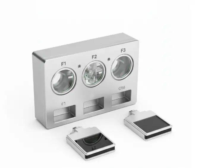 2 additional filter positions (standard F0/F1+additional F2/F3) + 2 optional filters (SPF500 / O56) for Kronos HT